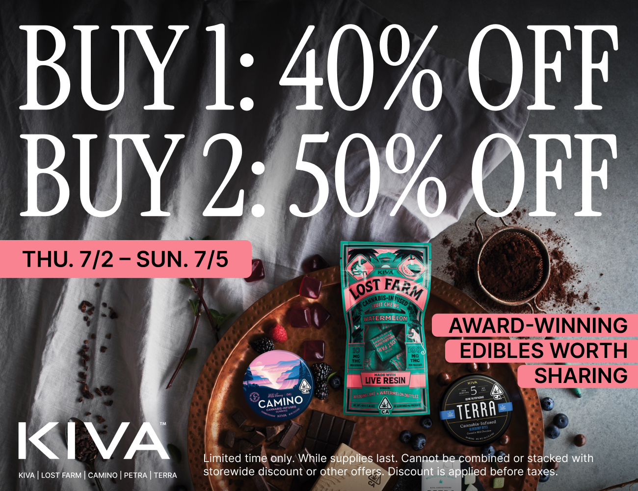 50% Off KIVA Brands