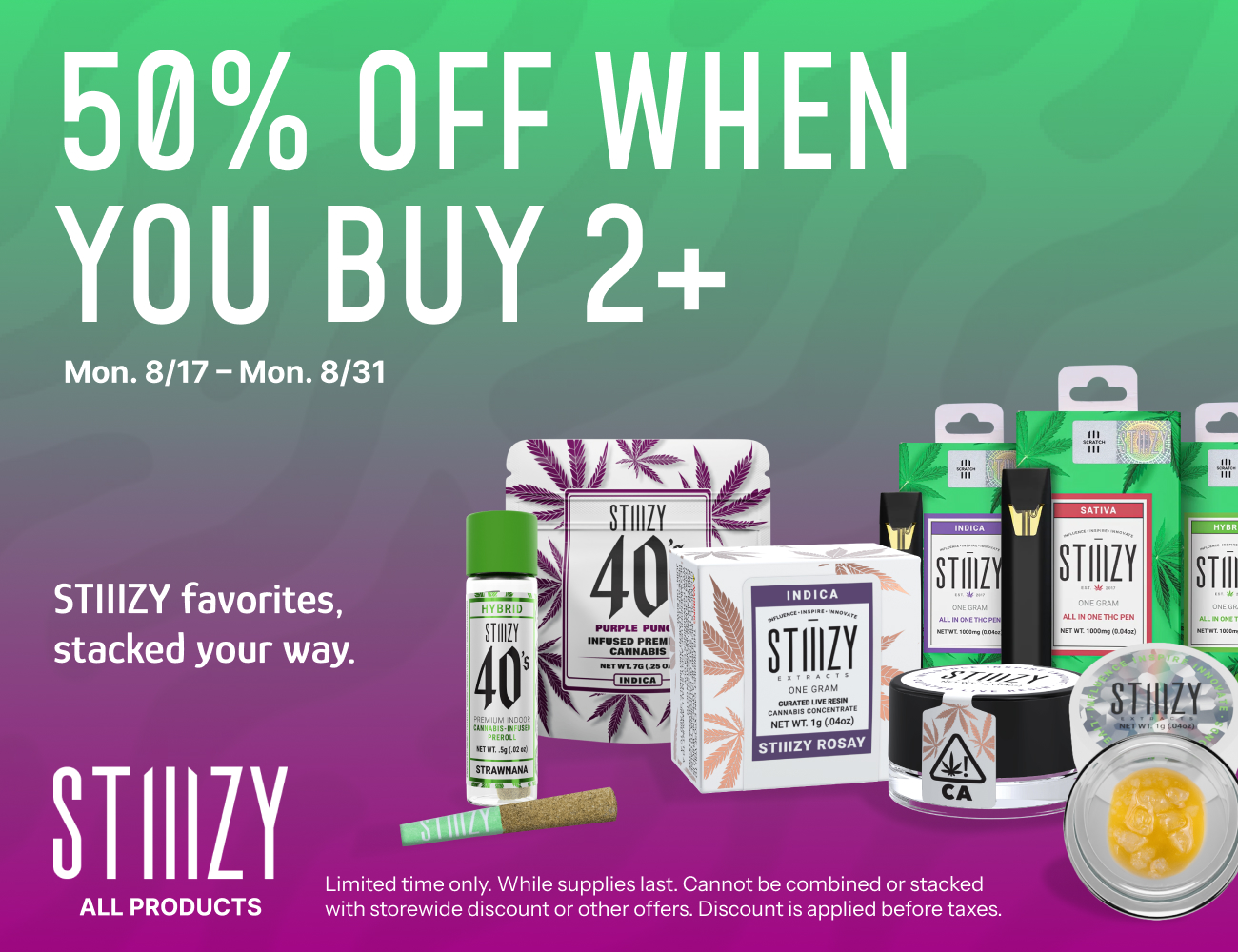 50% Off STIIIZY
