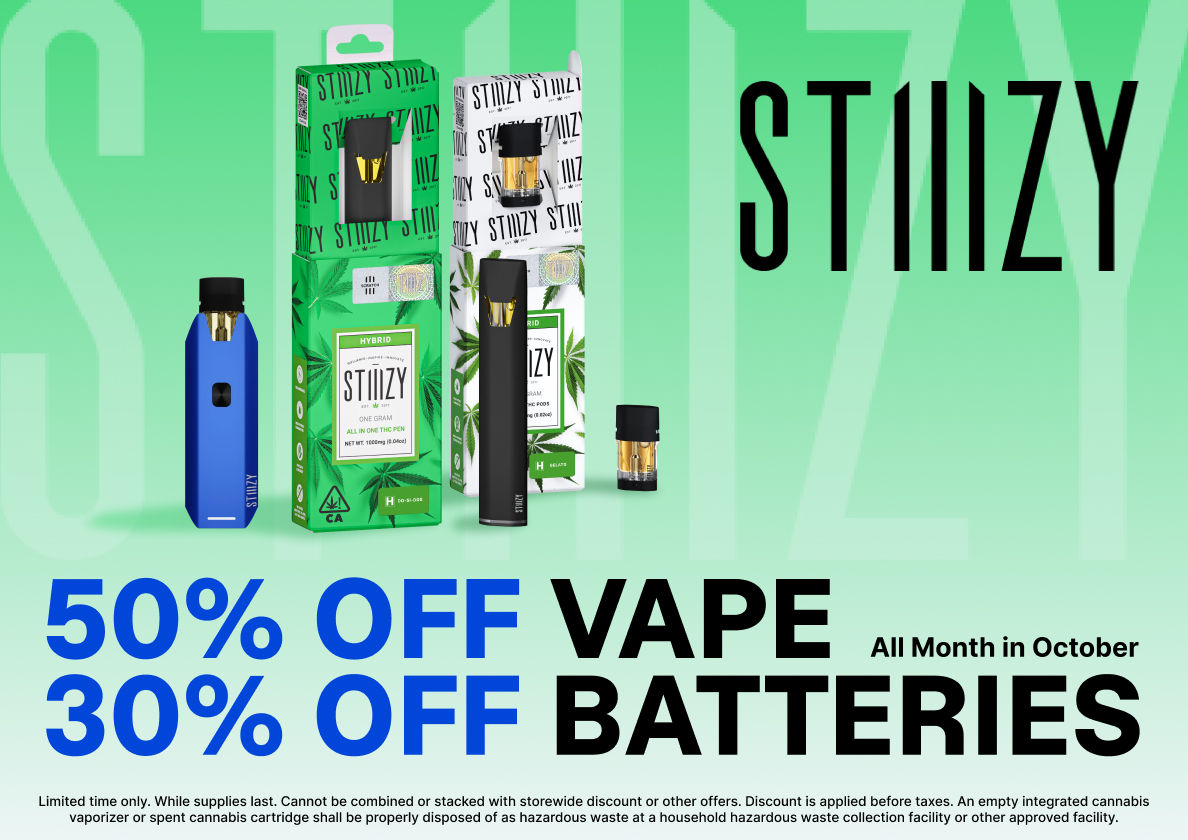 50% Off STIIIZY Vapes & 30% Off Batteries