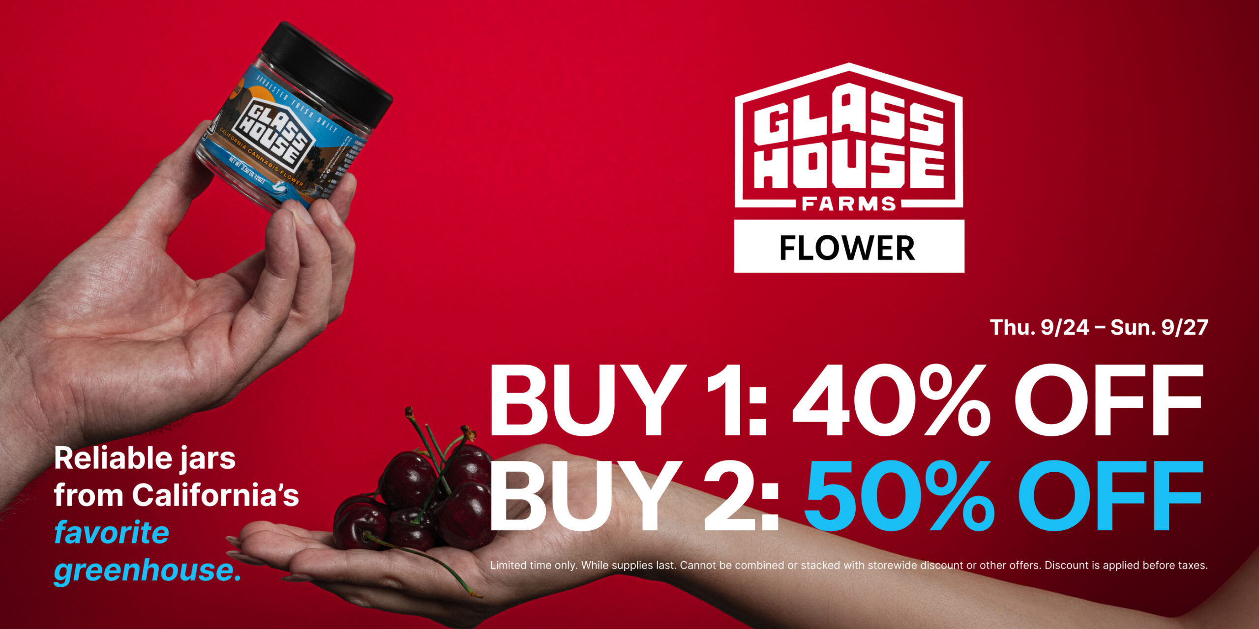 50% Off Glass House Farms Flower