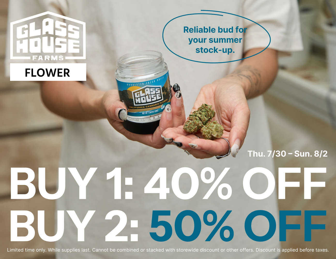50% Off Glass House Farms Flower