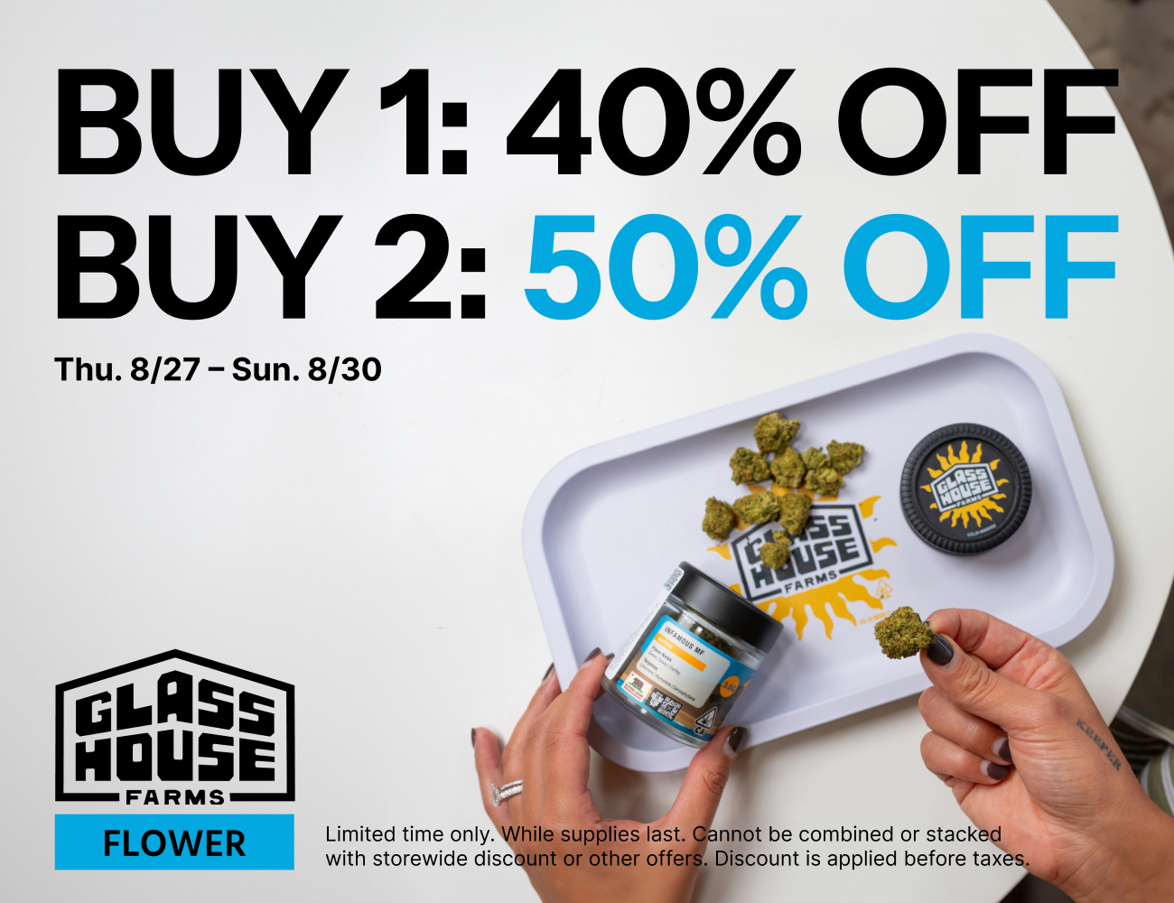 50% Off Glass House Farms Flower