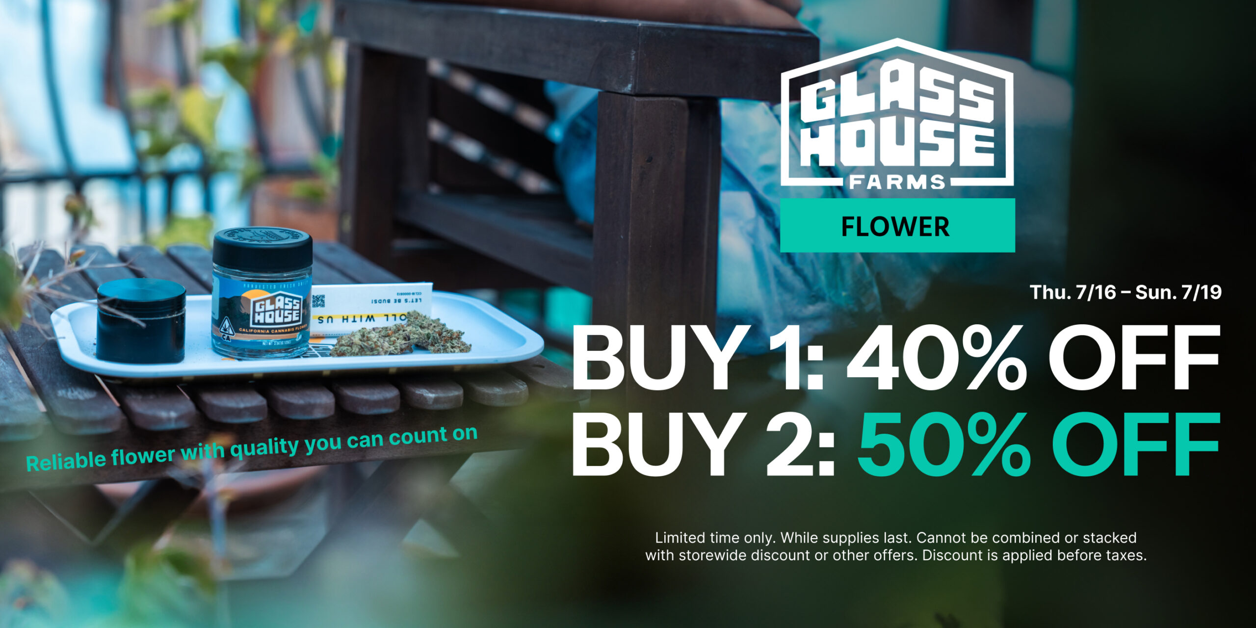 50% Off Glass House Farms Flower