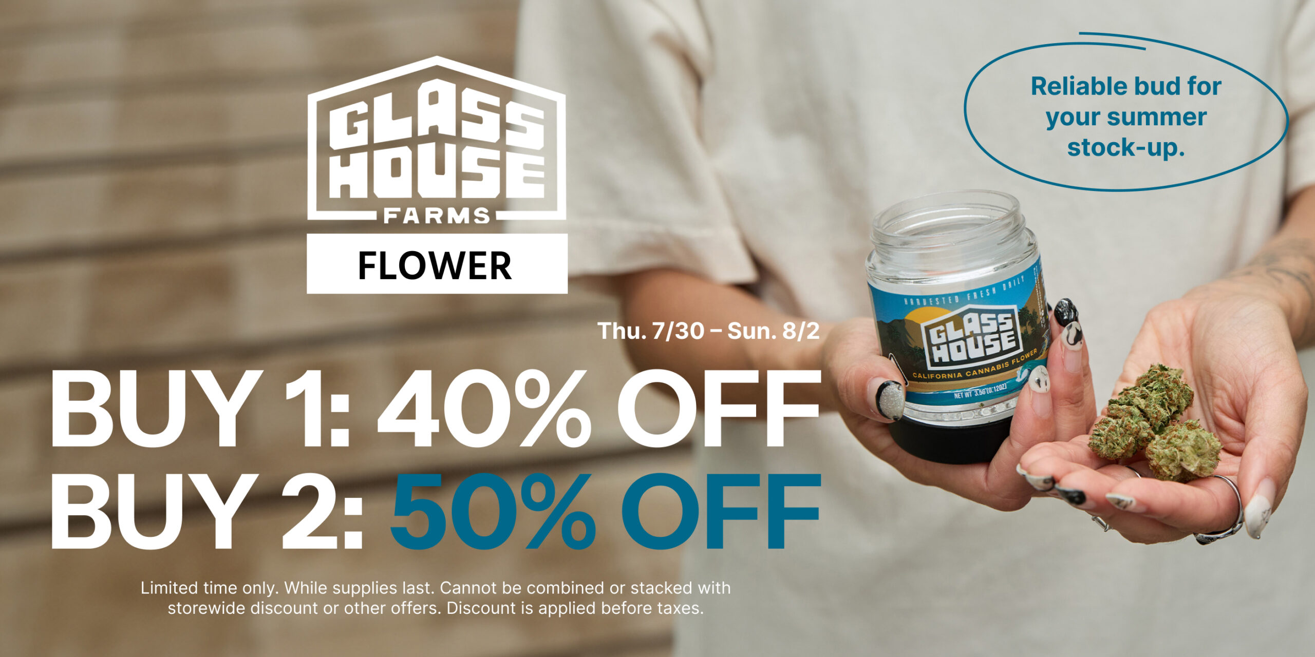 50% Off Glass House Farms Flower