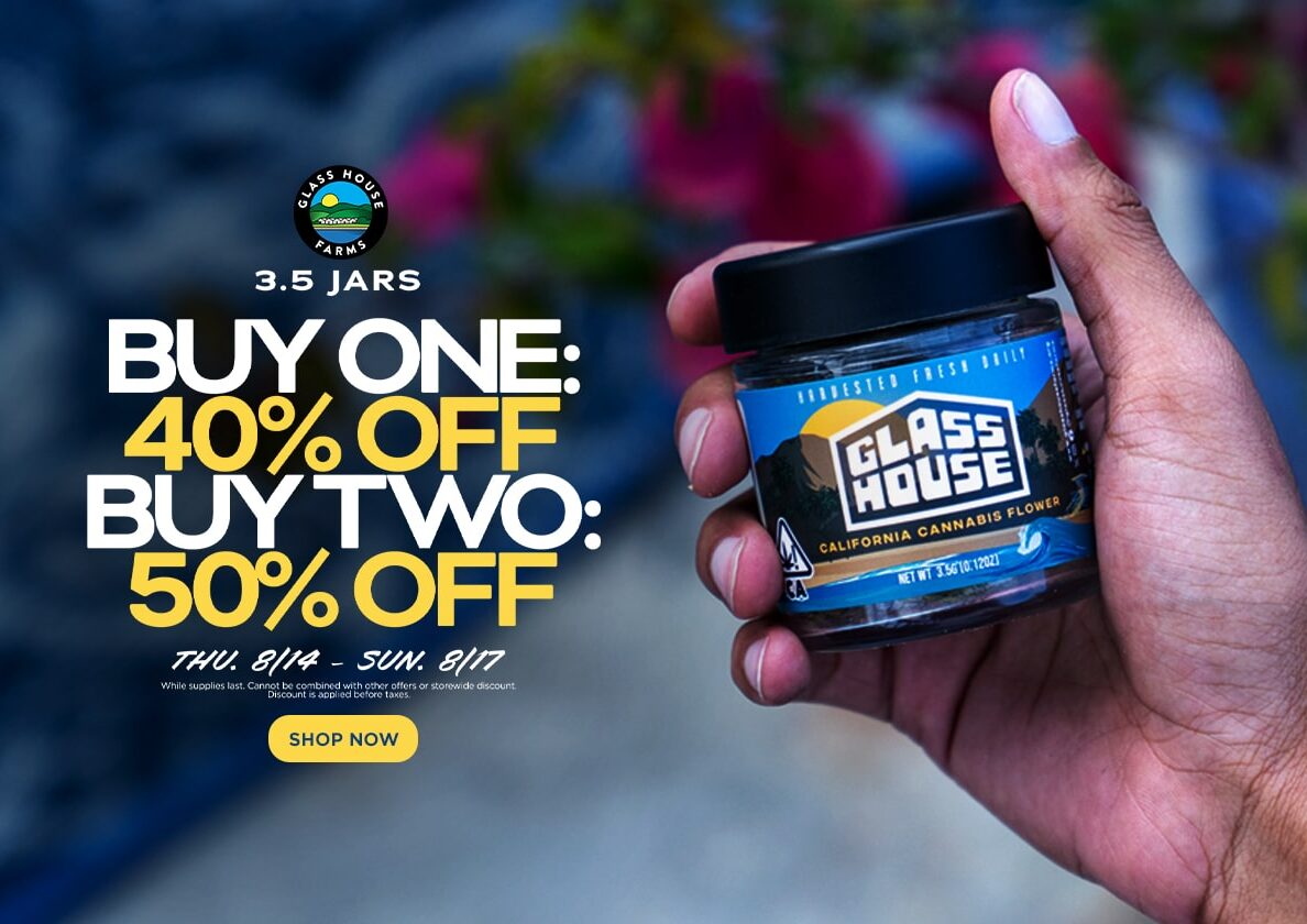 50% Off Glass House Farms 3.5g Jars