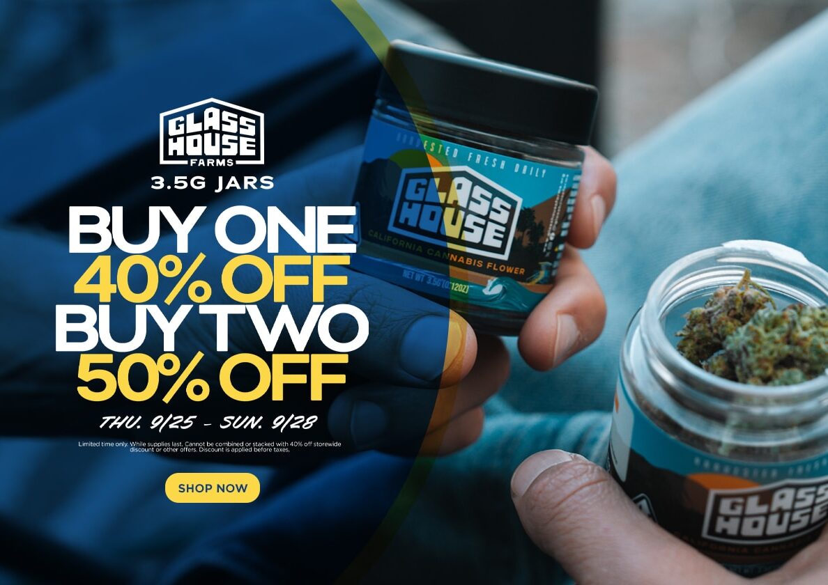 50% Off Glass House Farms 3.5g Jars