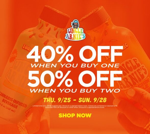 50% Off Uncle Arnie’s Infused Beverages