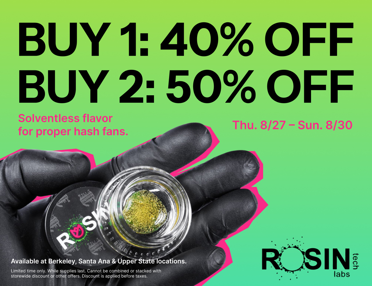 50% Off Rosin Tech Labs