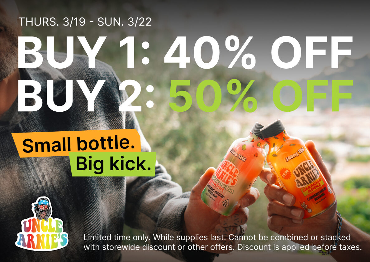 50% Off Uncle Arnie’s Infused Beverages