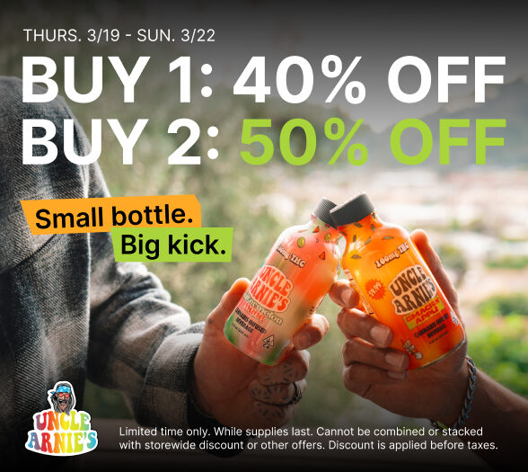 50% Off Uncle Arnie’s Infused Beverages