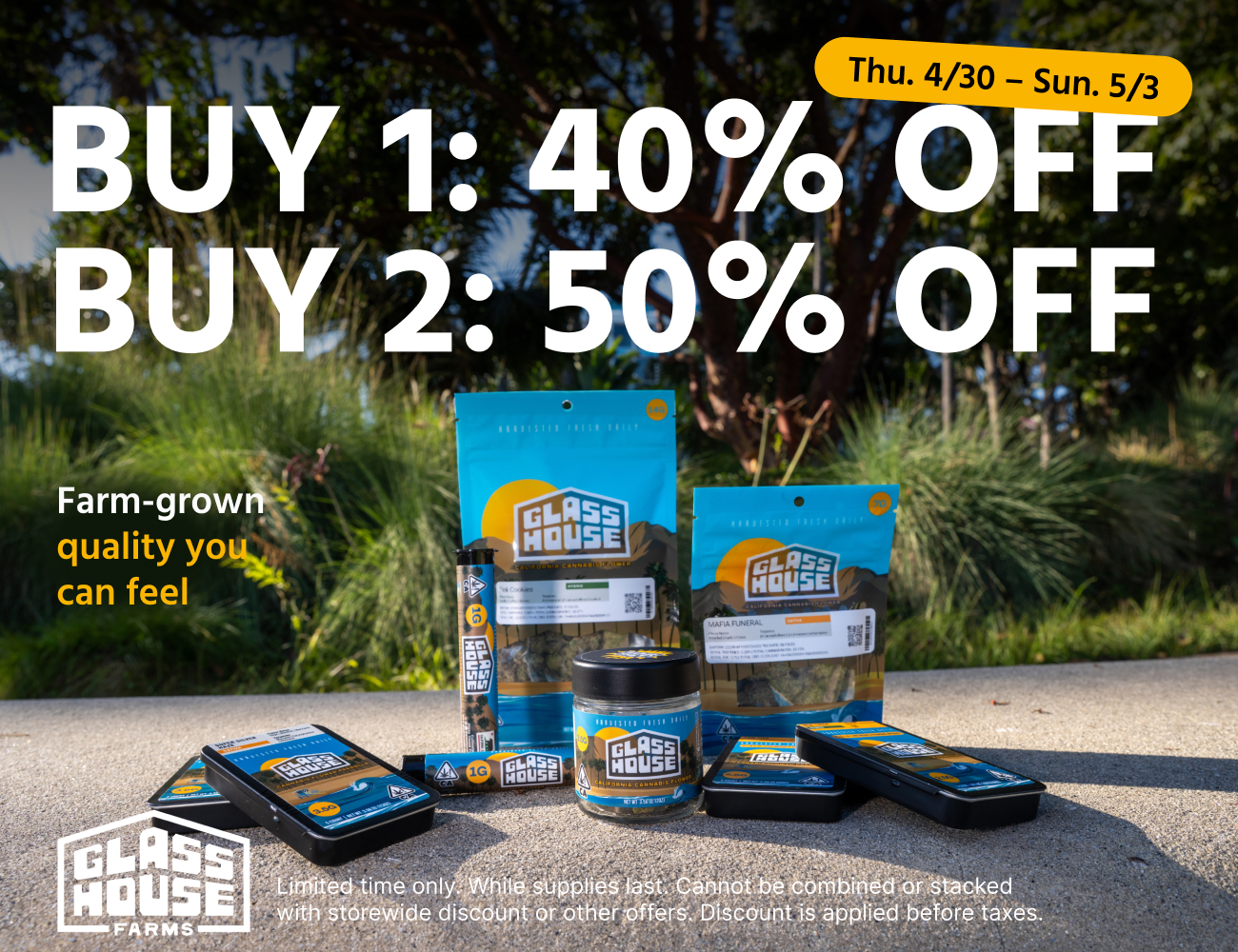50% Off Glass House Farms Products