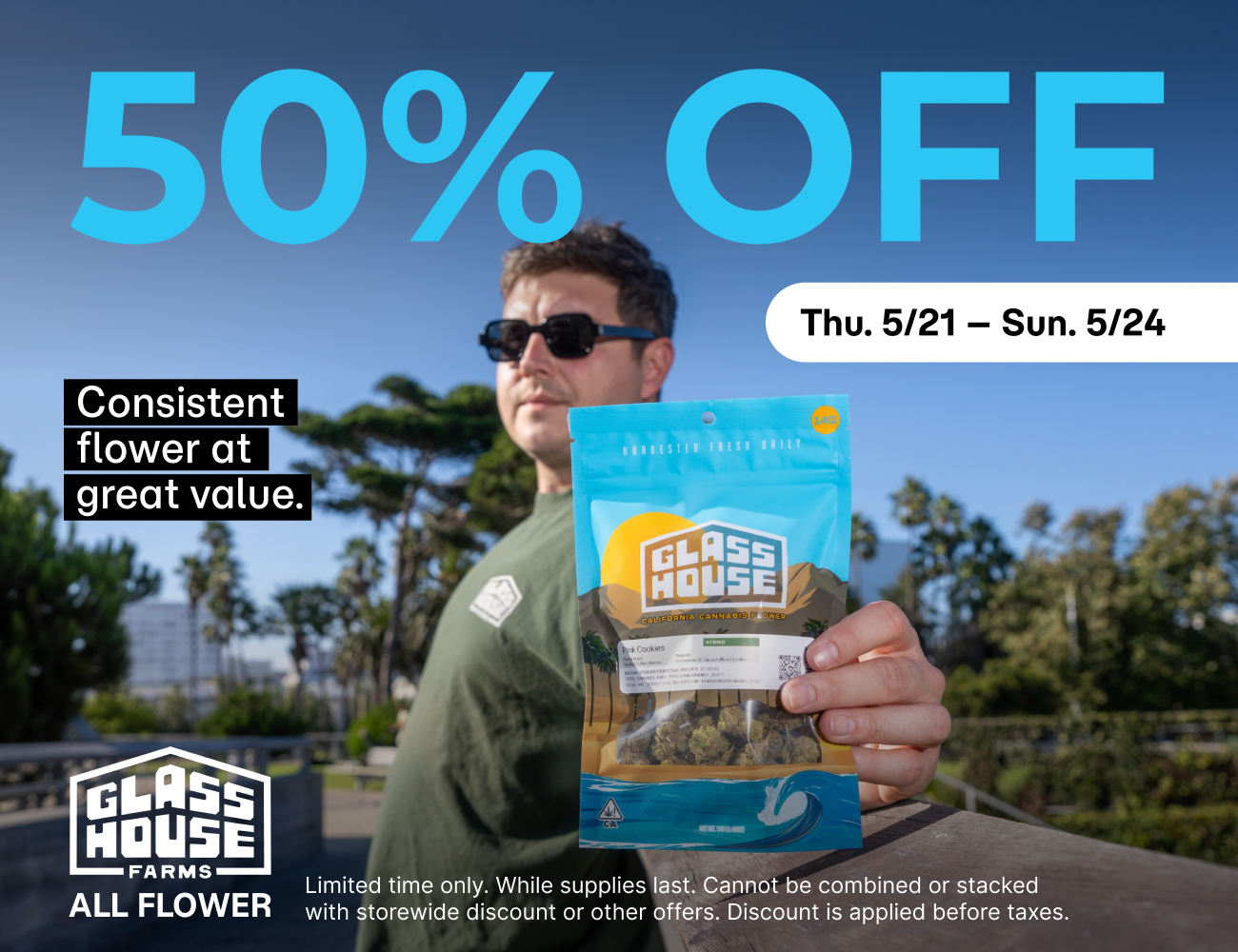 50% off Glass House Farms Flower