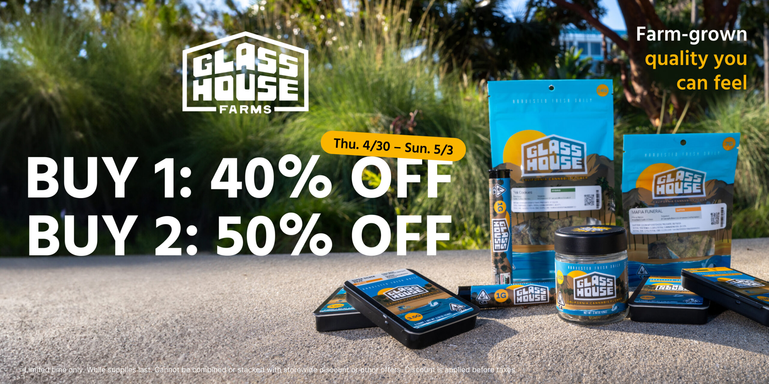 50% Off Glass House Farms Products
