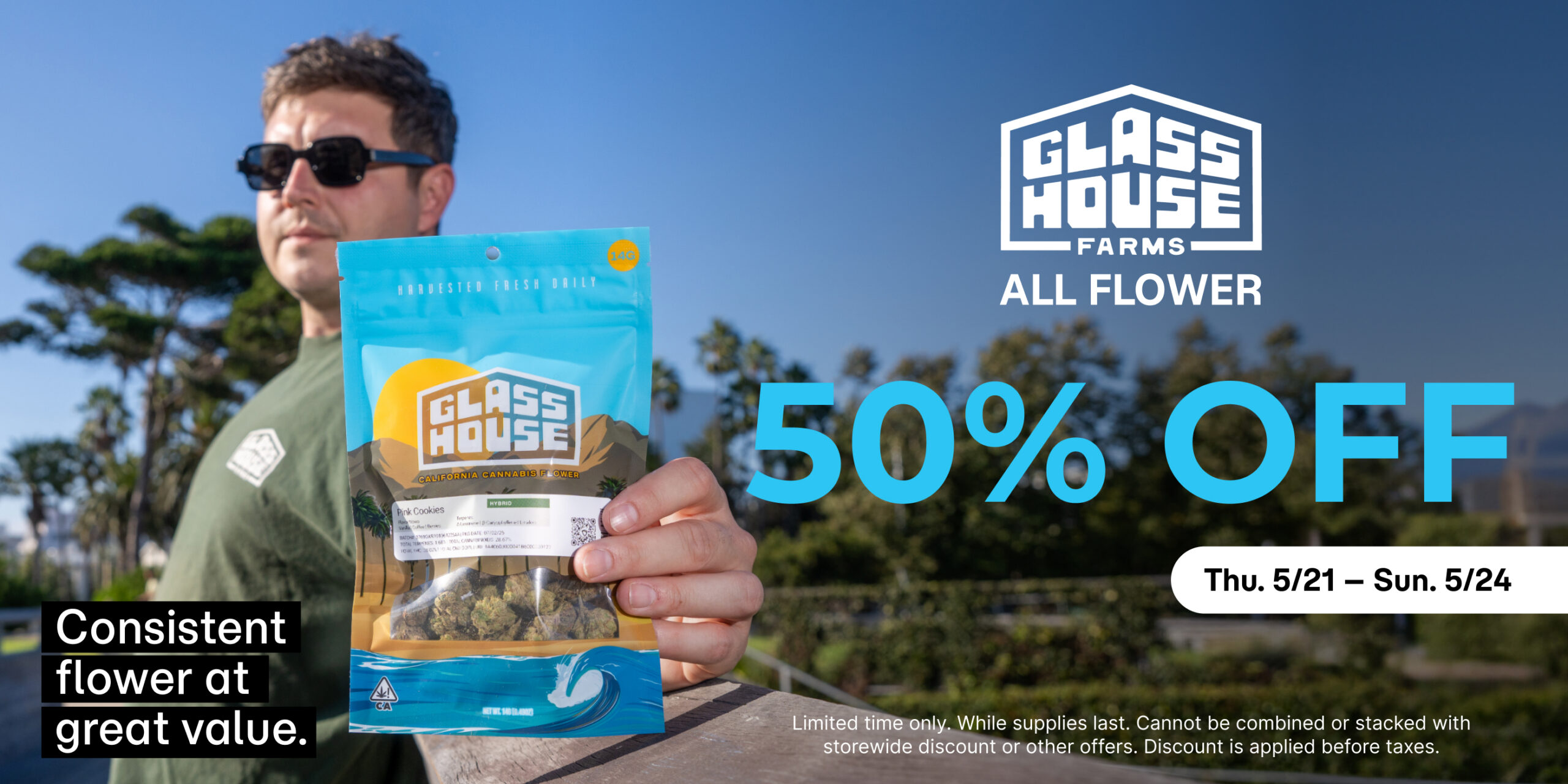 50% off Glass House Farms Flower