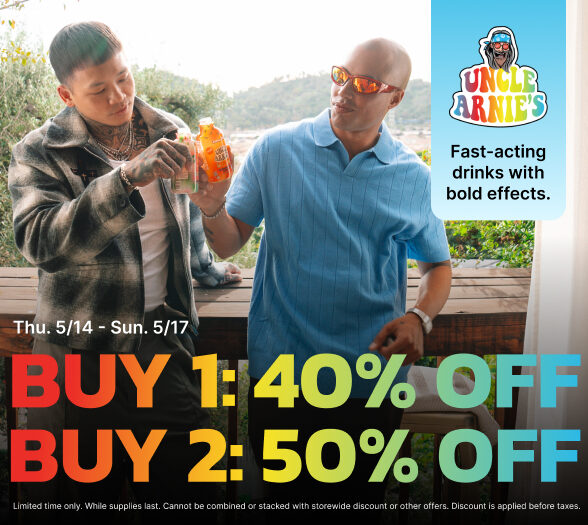 50% Off Uncle Arnie’s Infused Beverages