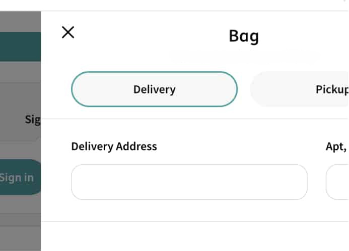 Cannabis Delivery Screen