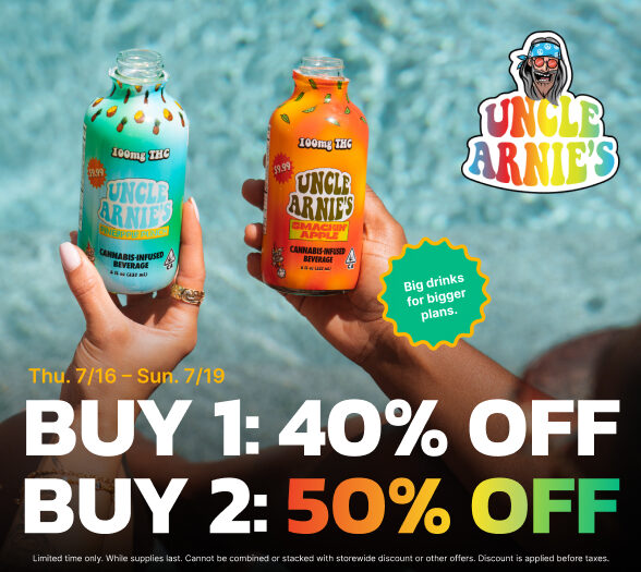 50% Off Uncle Arnie’s Infused Beverages