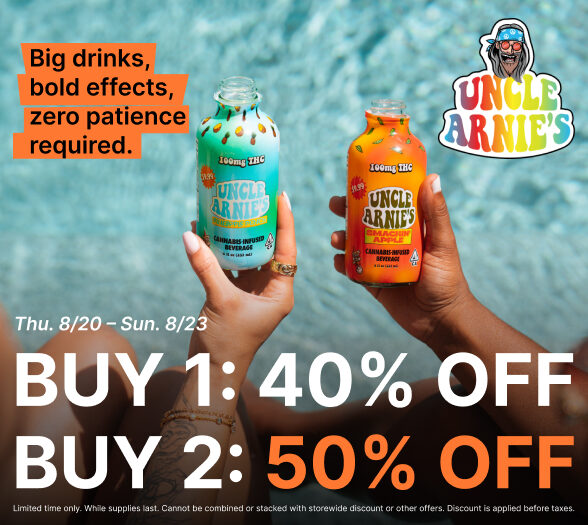 50% Off Uncle Arnie’s Infused Beverages
