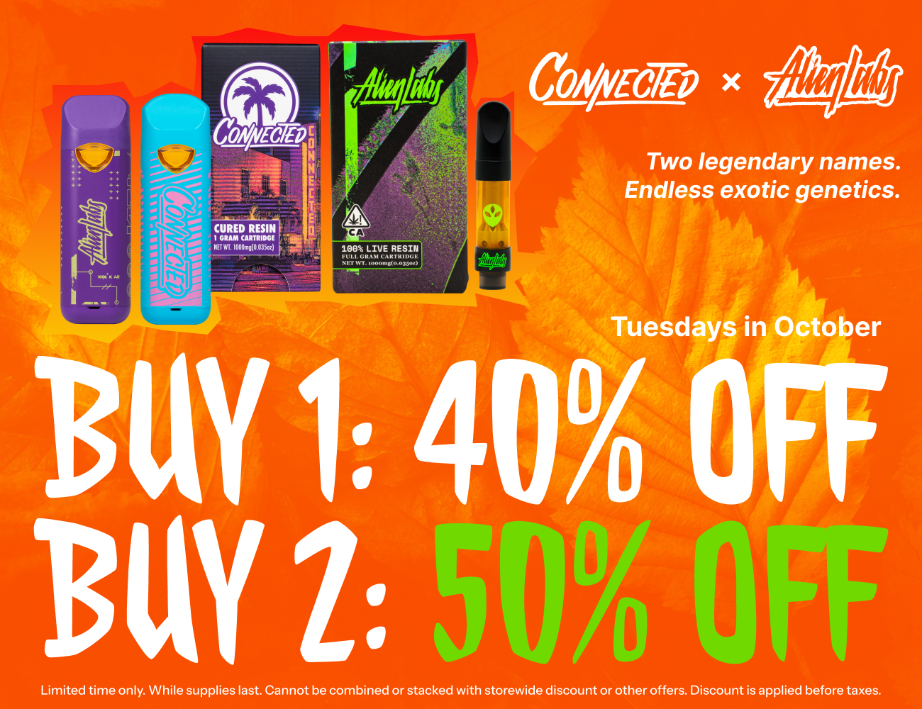 30% Off Connected & Alien Labs Flower & Vape