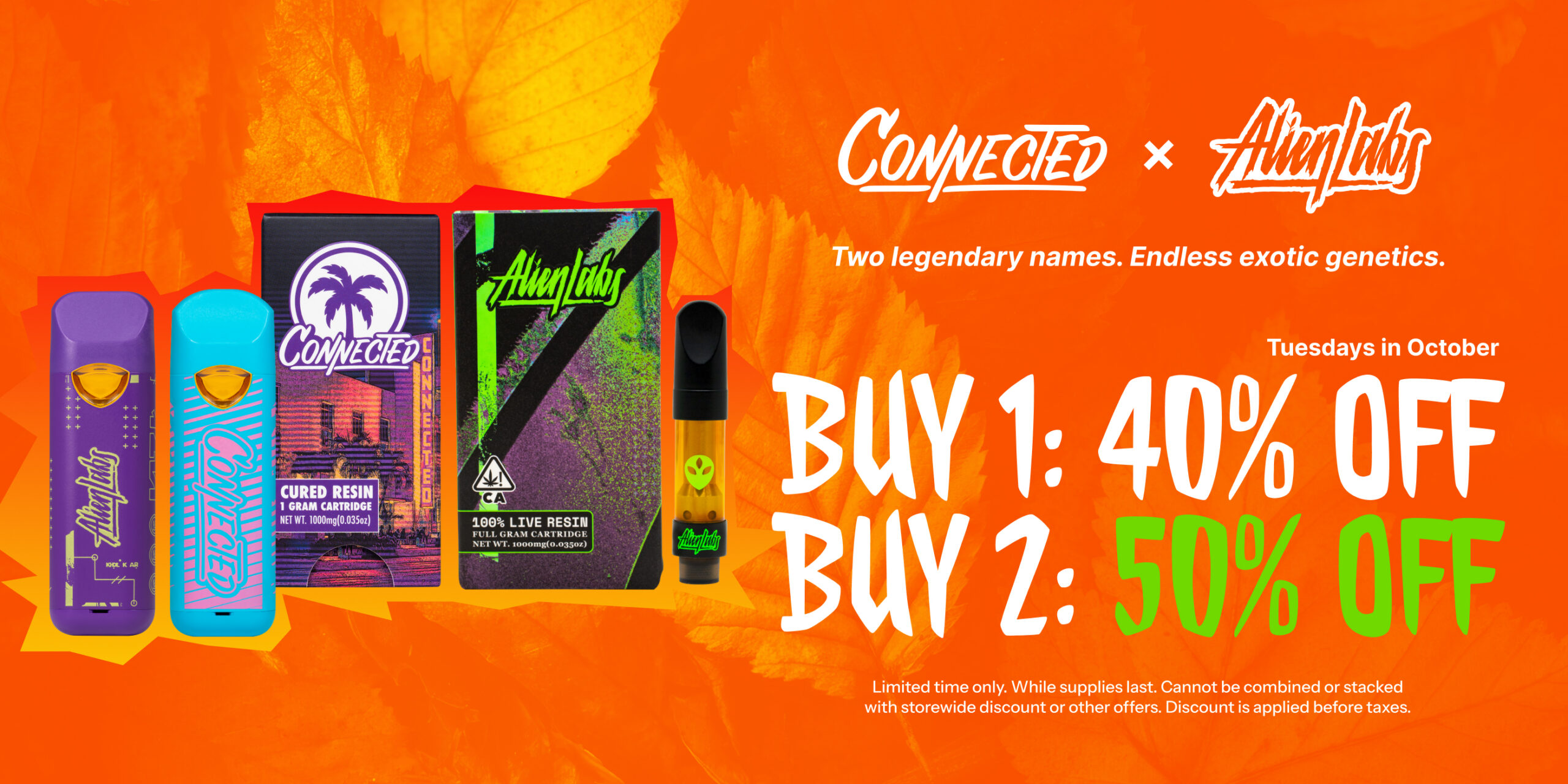 30% Off Connected & Alien Labs Flower & Vape